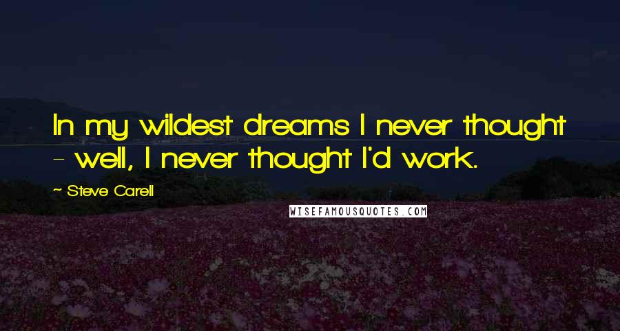 Steve Carell Quotes: In my wildest dreams I never thought - well, I never thought I'd work.