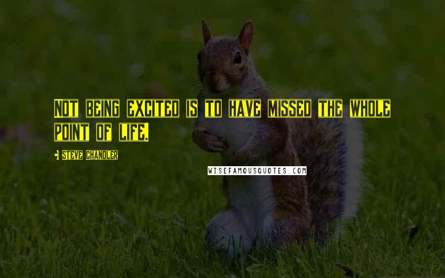 Steve Chandler Quotes: Not being excited is to have missed the whole point of life.