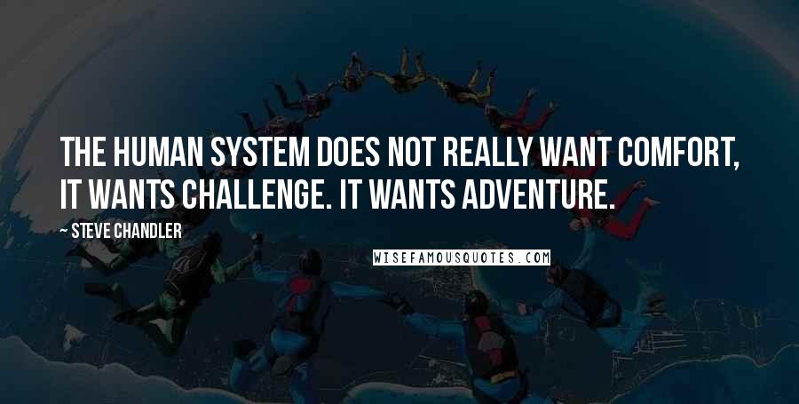 Steve Chandler Quotes: The human system does not really want comfort, it wants challenge. It wants adventure.