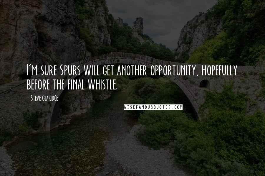 Steve Claridge Quotes: I'm sure Spurs will get another opportunity, hopefully before the final whistle.