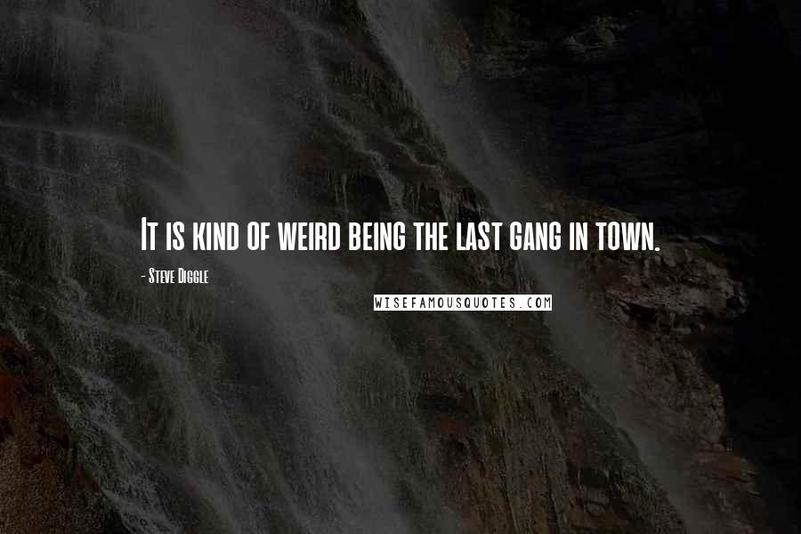 Steve Diggle Quotes: It is kind of weird being the last gang in town.