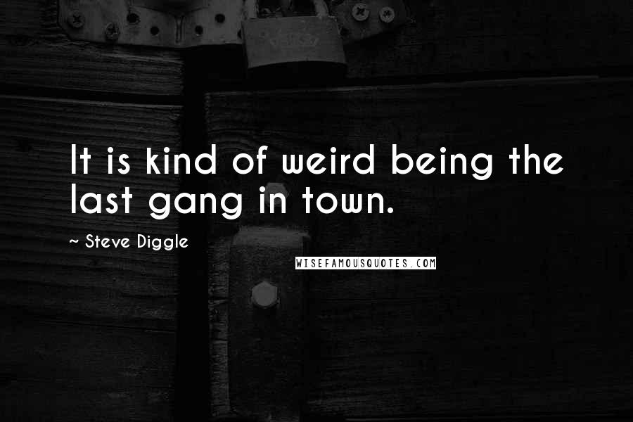 Steve Diggle Quotes: It is kind of weird being the last gang in town.