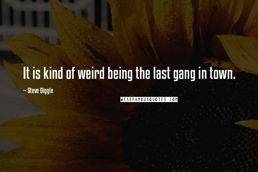 Steve Diggle Quotes: It is kind of weird being the last gang in town.
