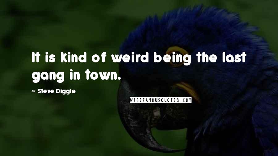 Steve Diggle Quotes: It is kind of weird being the last gang in town.