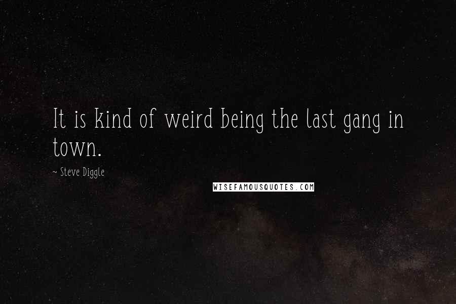 Steve Diggle Quotes: It is kind of weird being the last gang in town.