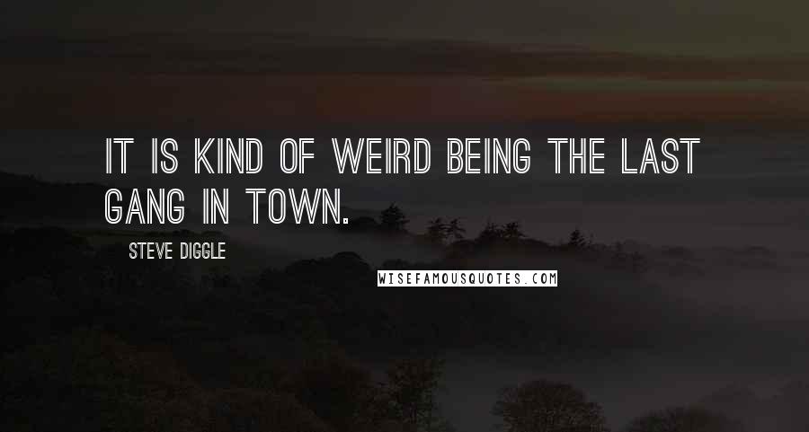 Steve Diggle Quotes: It is kind of weird being the last gang in town.