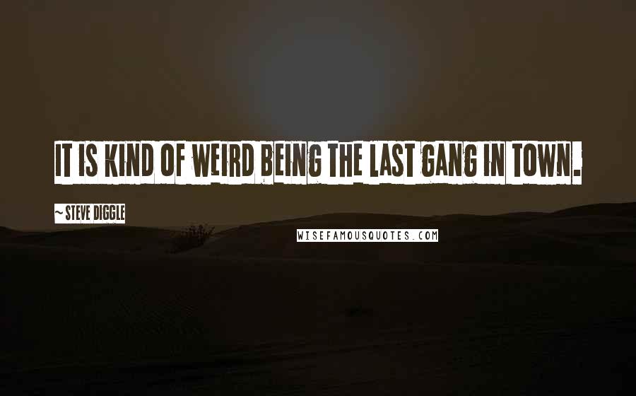 Steve Diggle Quotes: It is kind of weird being the last gang in town.