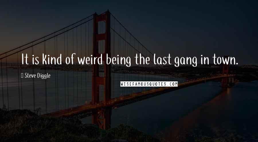 Steve Diggle Quotes: It is kind of weird being the last gang in town.