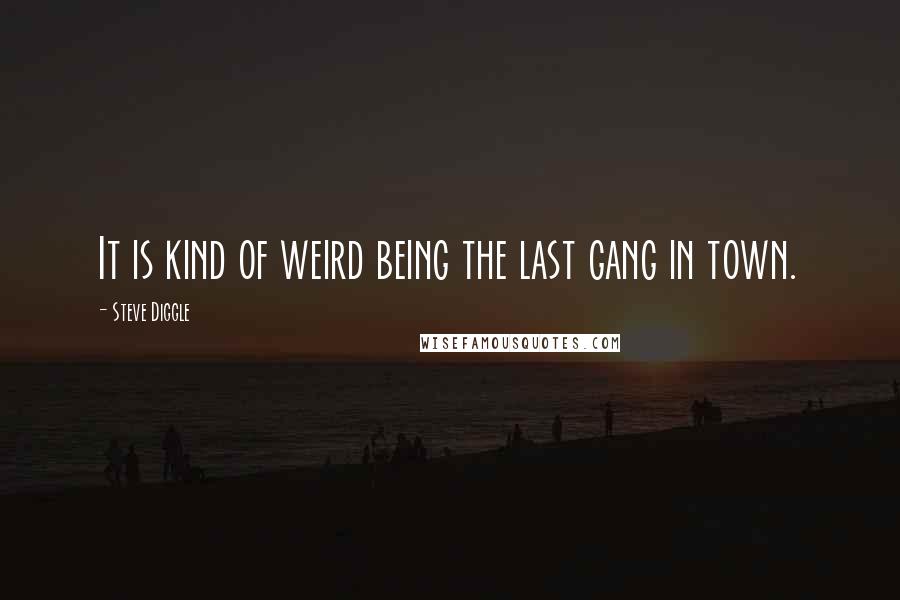 Steve Diggle Quotes: It is kind of weird being the last gang in town.