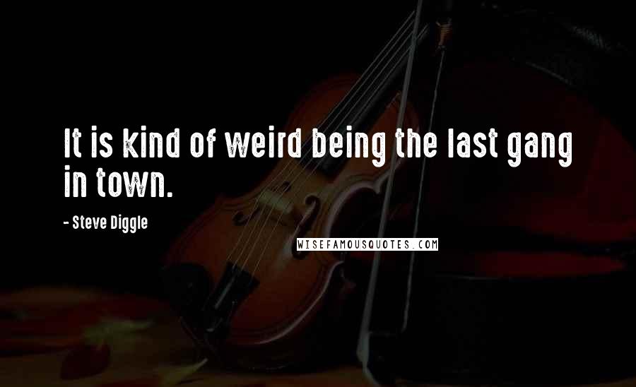 Steve Diggle Quotes: It is kind of weird being the last gang in town.