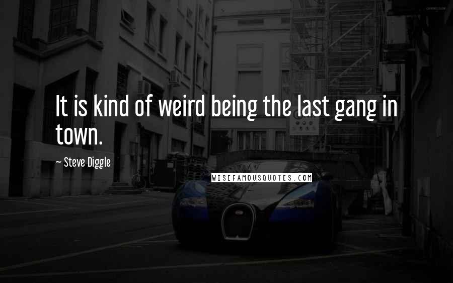 Steve Diggle Quotes: It is kind of weird being the last gang in town.