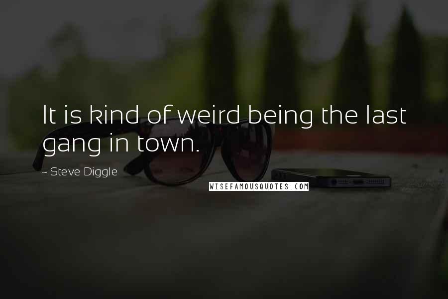 Steve Diggle Quotes: It is kind of weird being the last gang in town.