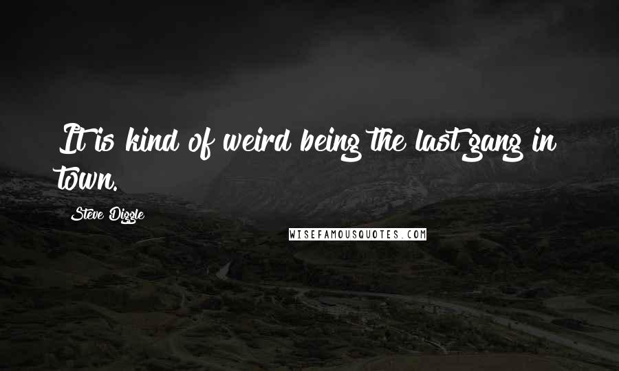 Steve Diggle Quotes: It is kind of weird being the last gang in town.