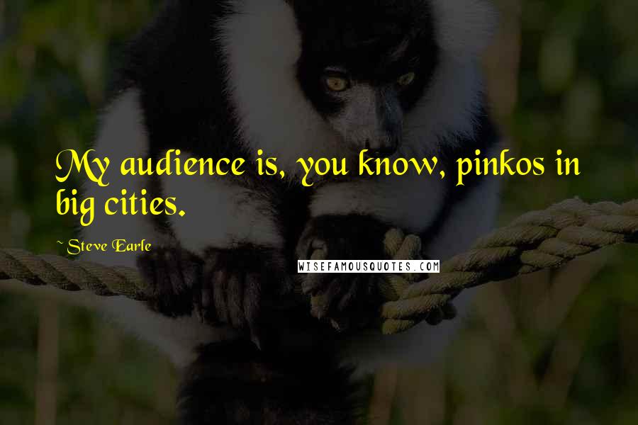 Steve Earle Quotes: My audience is, you know, pinkos in big cities.
