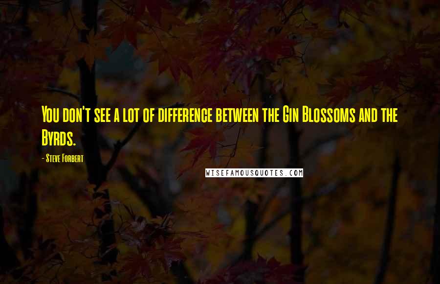 Steve Forbert Quotes: You don't see a lot of difference between the Gin Blossoms and the Byrds.