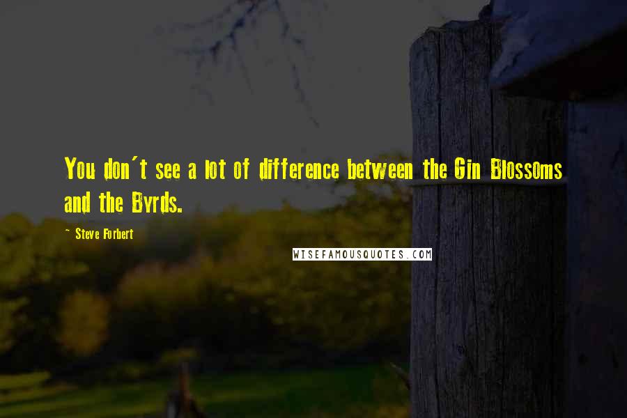 Steve Forbert Quotes: You don't see a lot of difference between the Gin Blossoms and the Byrds.