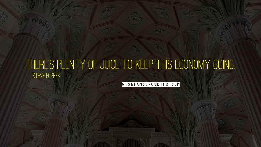 Steve Forbes Quotes: There's plenty of juice to keep this economy going.