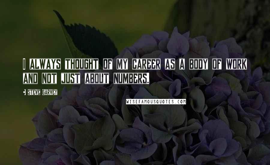 Steve Garvey Quotes: I always thought of my career as a body of work and not just about numbers.