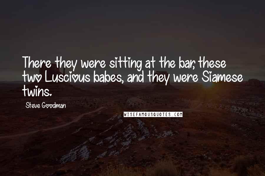 Steve Goodman Quotes: There they were sitting at the bar, these two Luscious babes, and they were Siamese twins.