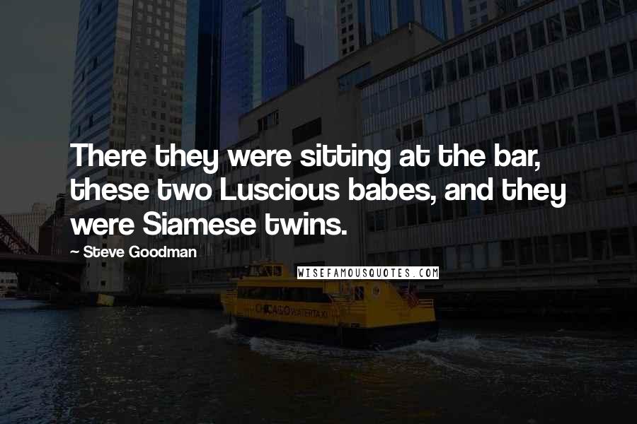 Steve Goodman Quotes: There they were sitting at the bar, these two Luscious babes, and they were Siamese twins.