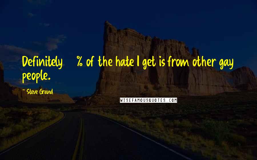 Steve Grand Quotes: Definitely 99% of the hate I get is from other gay people.