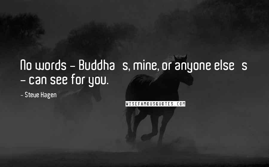 Steve Hagen Quotes: No words - Buddha's, mine, or anyone else's - can see for you.
