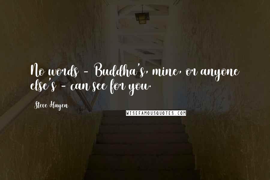 Steve Hagen Quotes: No words - Buddha's, mine, or anyone else's - can see for you.