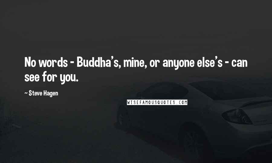 Steve Hagen Quotes: No words - Buddha's, mine, or anyone else's - can see for you.