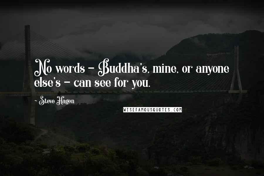Steve Hagen Quotes: No words - Buddha's, mine, or anyone else's - can see for you.