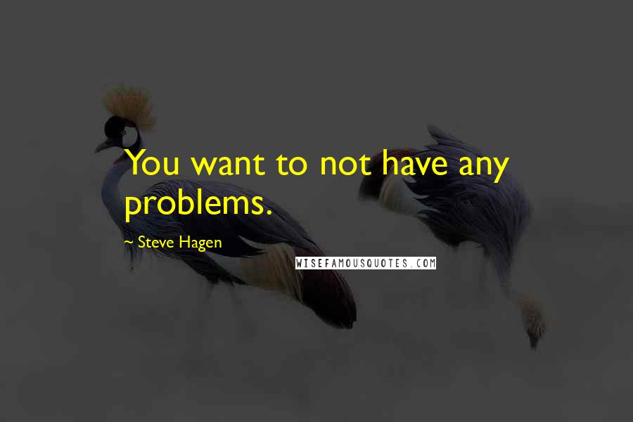 Steve Hagen Quotes: You want to not have any problems.