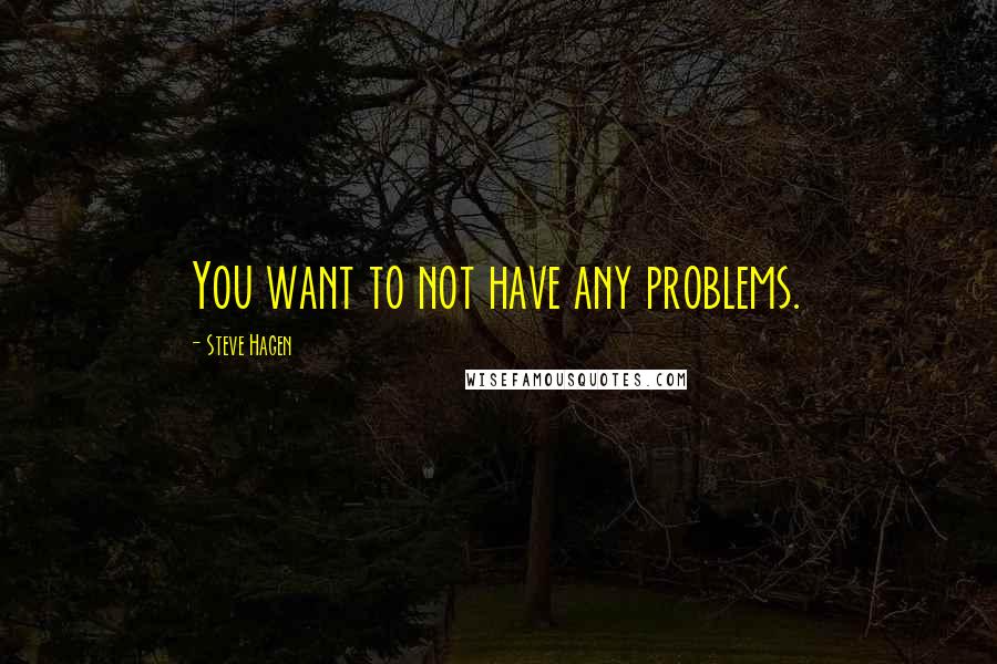 Steve Hagen Quotes: You want to not have any problems.