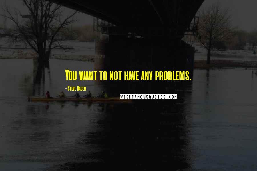 Steve Hagen Quotes: You want to not have any problems.