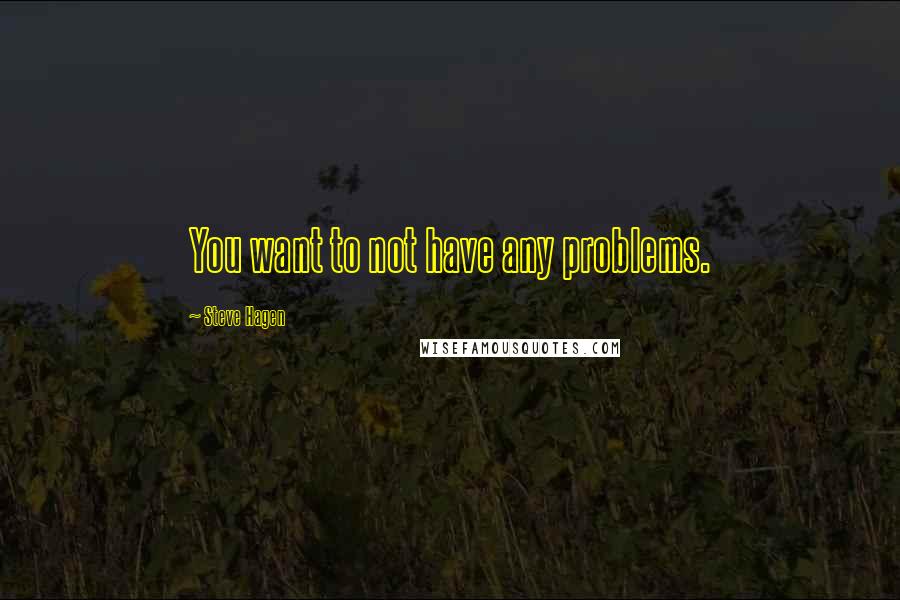 Steve Hagen Quotes: You want to not have any problems.