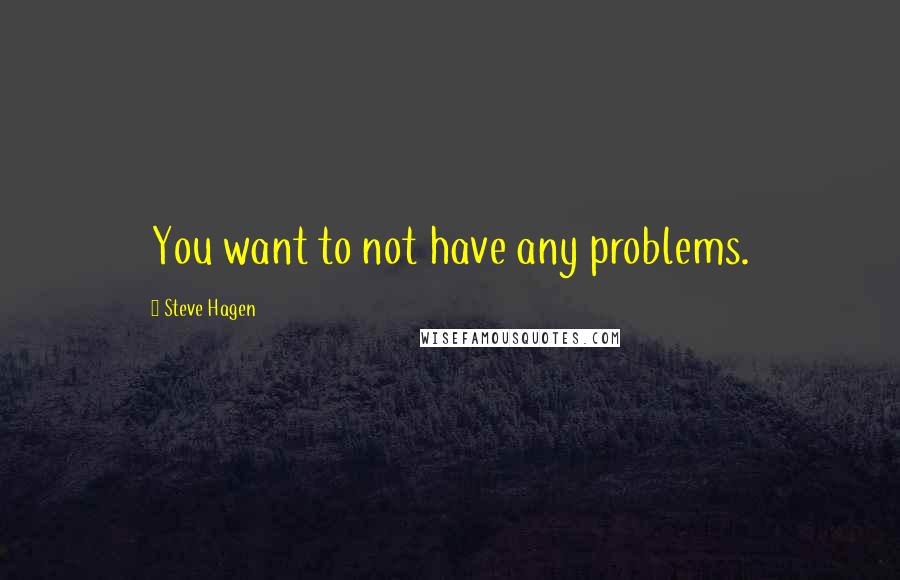 Steve Hagen Quotes: You want to not have any problems.