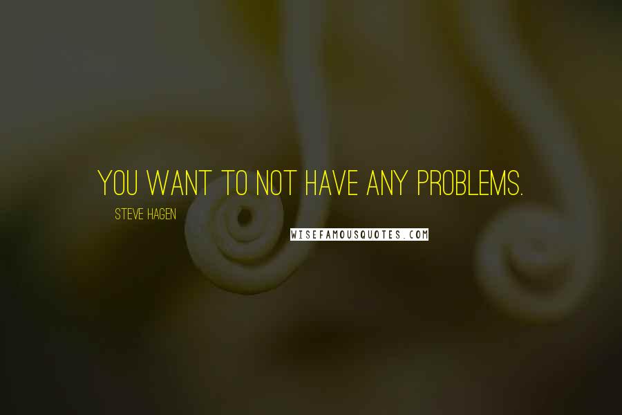 Steve Hagen Quotes: You want to not have any problems.