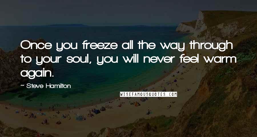 Steve Hamilton Quotes: Once you freeze all the way through to your soul, you will never feel warm again.