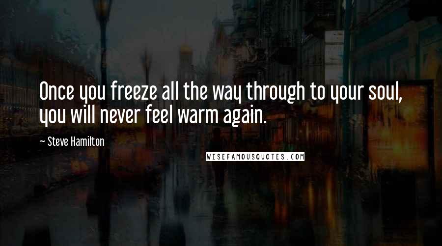 Steve Hamilton Quotes: Once you freeze all the way through to your soul, you will never feel warm again.