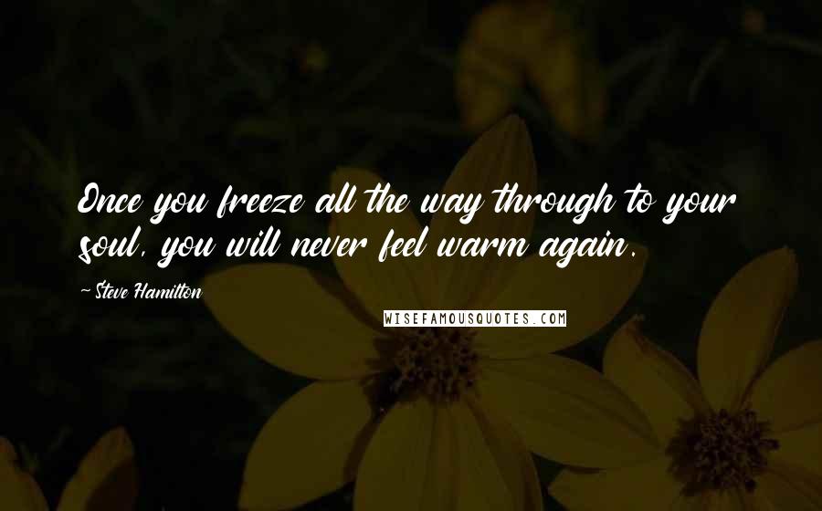 Steve Hamilton Quotes: Once you freeze all the way through to your soul, you will never feel warm again.