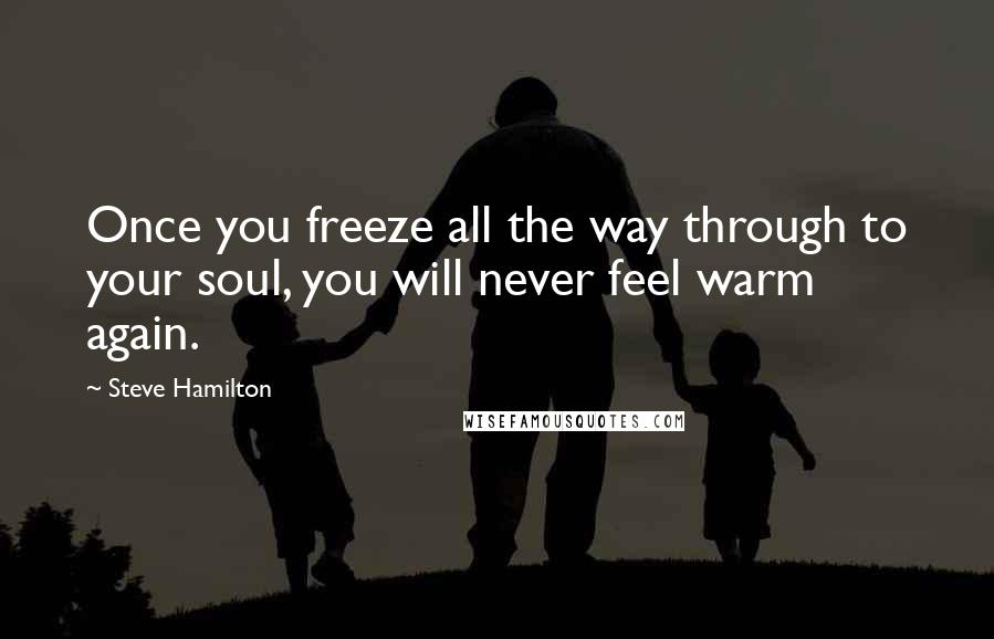 Steve Hamilton Quotes: Once you freeze all the way through to your soul, you will never feel warm again.