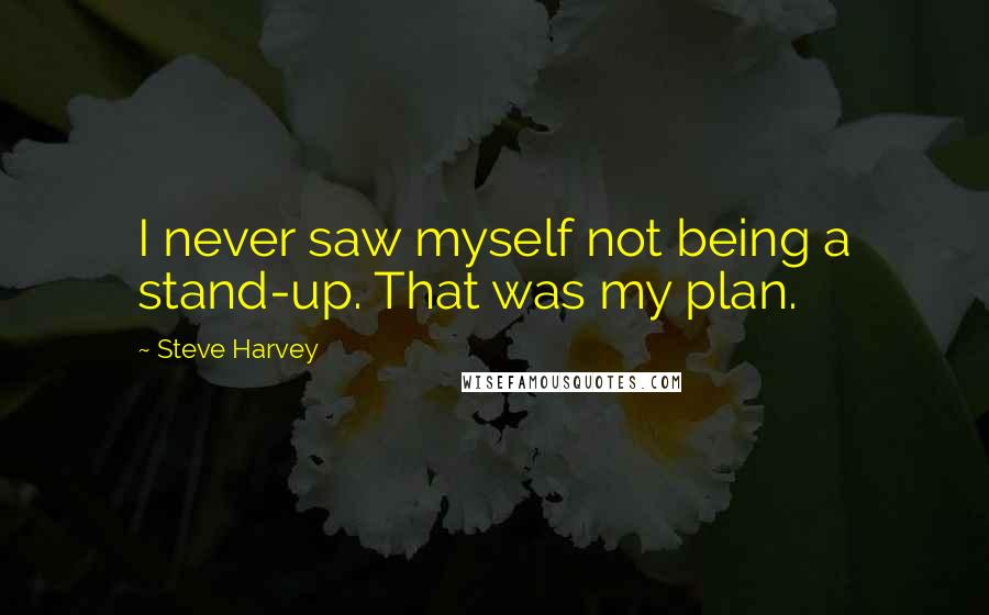 Steve Harvey Quotes: I never saw myself not being a stand-up. That was my plan.