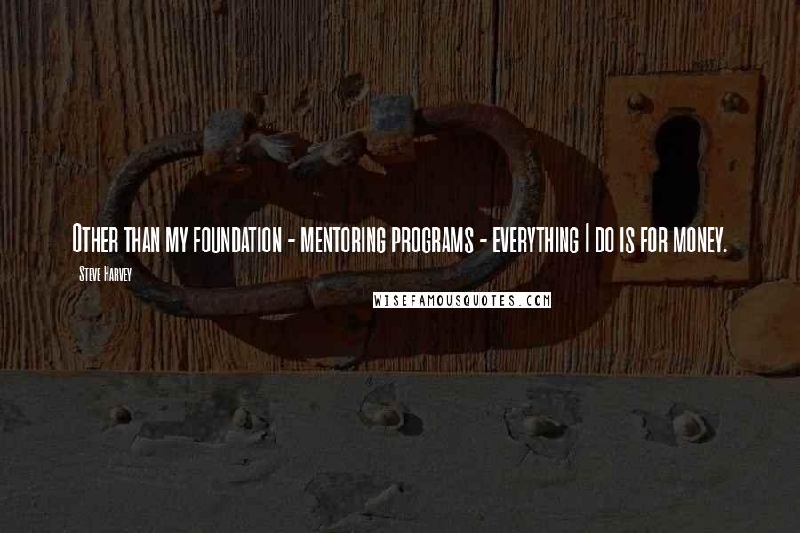 Steve Harvey Quotes: Other than my foundation - mentoring programs - everything I do is for money.