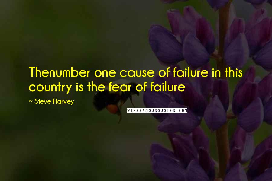 Steve Harvey Quotes: Thenumber one cause of failure in this country is the fear of failure