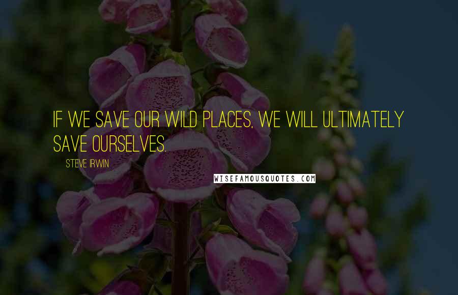 Steve Irwin Quotes: If we save our wild places, we will ultimately save ourselves.