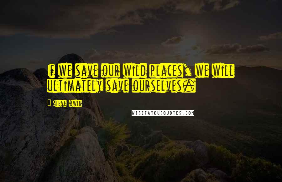 Steve Irwin Quotes: If we save our wild places, we will ultimately save ourselves.