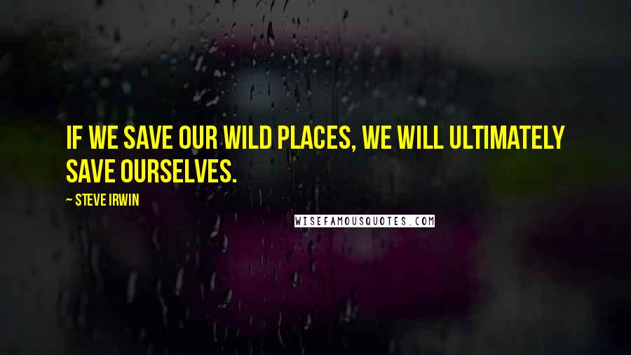 Steve Irwin Quotes: If we save our wild places, we will ultimately save ourselves.