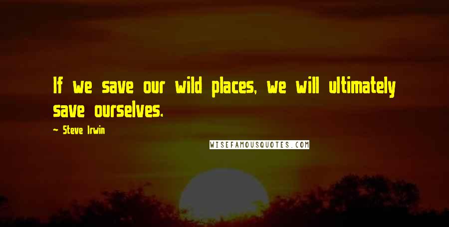 Steve Irwin Quotes: If we save our wild places, we will ultimately save ourselves.