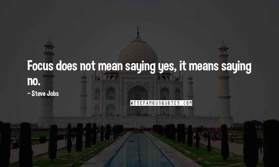 Steve Jobs Quotes: Focus does not mean saying yes, it means saying no.