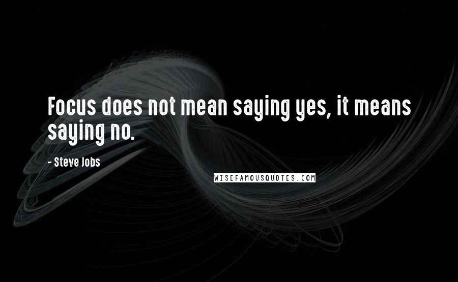Steve Jobs Quotes: Focus does not mean saying yes, it means saying no.
