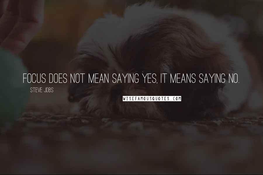 Steve Jobs Quotes: Focus does not mean saying yes, it means saying no.