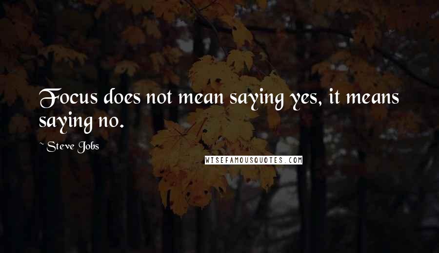 Steve Jobs Quotes: Focus does not mean saying yes, it means saying no.